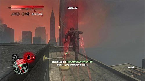 Jeżeli nie odnotowałeś po drodze żadnych większych przestojów, to do znajdującego się na dachu jednego z budynków ostatniego pojemnika (powyższy screen) powinieneś dotrzeć z około 7-10 sekundami w zapasie - 11 - Operation - Stun Circuit | Misje Blacknet w Prototype 2 - Prototype 2 - poradnik do gry