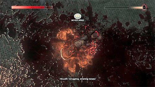 Ostatnia sekwencja akcji minimalnie się różni, bo oprócz przytrzymania przycisku RB (screen 1) musisz zacząć rytmicznie wciskać przycisk Y (screen 2) - 31 - FINAŁ - Murder Your Maker | Główny wątek fabularny Prototype 2 - Prototype 2 - poradnik do gry