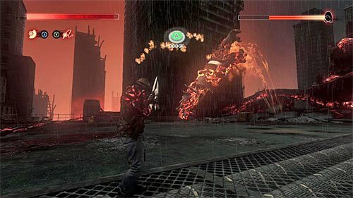 Mercer powróci w tej części bitwy do wykonywania skoków i mechanizm działania jest identyczny jak w pierwszej części pojedynku, a więc za każdym razem musisz wykonać standardowy unik - 31 - FINAŁ - Murder Your Maker | Główny wątek fabularny Prototype 2 - Prototype 2 - poradnik do gry