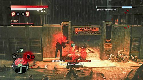 Powróć w okolice barykady i przyzwij sobie na pomoc nowe juggernauty poprzez przytrzymanie przycisków X oraz A - 30 - A Labor of Love | Główny wątek fabularny Prototype 2 - Prototype 2 - poradnik do gry