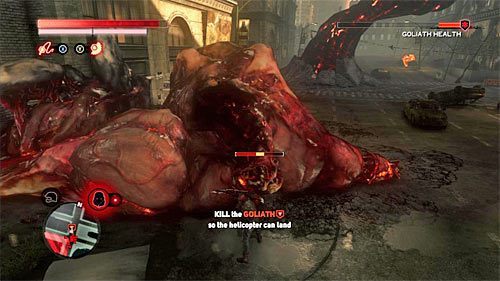 Ostatnia faza walki z goliatem wiąże się z atakowaniem jego odwróconej głowy - 29 - Lost in the System | Główny wątek fabularny Prototype 2 - Prototype 2 - poradnik do gry