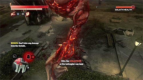 Wznów atakowanie goliata z użyciem bicza, wyczekując okazji do zaatakowania jego innej kończyny - 29 - Lost in the System | Główny wątek fabularny Prototype 2 - Prototype 2 - poradnik do gry