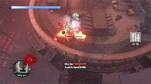 Inne ciekawe sposoby na spełnienie wymagań bonusowego wyzwania to między innymi odpalenie specjalnych ataków, wyprowadzenie pomyślnego kontrataku (przycisk X, Y lub B) czy skorzystanie z latającego nad polem śmigłowca (kradzież broni śmigłowca lub całej maszyny latającej) - 27 - Divine Intevention | Główny wątek fabularny Prototype 2 - Prototype 2 - poradnik do gry