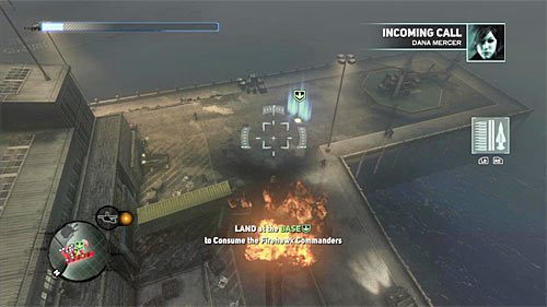 Lądowisko znajduje się w lokacji [480, 887] i musisz oczywiście obniżyć swój lot żeby zbliżyć się do świecącego się okręgu - 26 - Fly in the Ointment | Główny wątek fabularny Prototype 2 - Prototype 2 - poradnik do gry