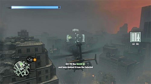 Po otrzymaniu tego celu misji zignoruj śmigłowiec Ellisa i poleć do bazy wojskowej znajdującej się w lokacji [513, 435] - 26 - Fly in the Ointment | Główny wątek fabularny Prototype 2 - Prototype 2 - poradnik do gry