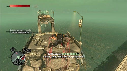 Twoje nowe zadanie to dotarcie do trzeciej części zniszczonego mostu i w tym celu musisz ominąć dwie większe dziury - 3 - The Strong Survive | Główny wątek fabularny Prototype 2 - Prototype 2 - poradnik do gry
