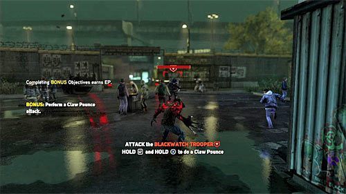 W okolicy pojawią się wkrótce żołnierze Blackwatch, a gra zaproponuje Ci przetestowanie związanego ze szponami specjalnego ataku o nazwie Claw Pounce - 4 - Operation Flytrap | Główny wątek fabularny Prototype 2 - Prototype 2 - poradnik do gry