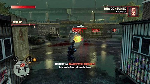 Zauważ, że po pokonaniu pierwszej grupy w oddali pojawił się drugi oddział przeciwników - 4 - Operation Flytrap | Główny wątek fabularny Prototype 2 - Prototype 2 - poradnik do gry