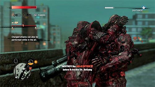 O wiele lepszym planem jeżeli chodzi o zniszczenie śmigłowca jest w moim przekonaniu użycie wyrzutni rakiet i najlepiej przeładować ostatni punkt kontrolny, tak by od razu się tym zająć (nie stracisz zaliczonego wcześniego bonusowego celu) - 8 - The Lab Rat | Główny wątek fabularny Prototype 2 - Prototype 2 - poradnik do gry