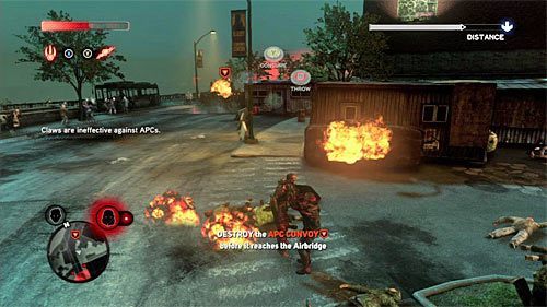 W przerwach pomiędzy atakami pomagaj sobie skokami, dzięki czemu będziesz trudniejszym celem dla pojazdów opancerzonych - 8 - The Lab Rat | Główny wątek fabularny Prototype 2 - Prototype 2 - poradnik do gry