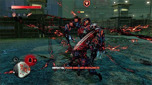 Jeśli zaś chodzi o brawlerów, najlepiej nad nimi przeskakiwać i następnie atakować ich pazurami, aczkolwiek podobnie jak w przypadku super żołnierzy sprawdzą się także ataki rakietowe - 11 - Orion Phase Two | Główny wątek fabularny Prototype 2 - Prototype 2 - poradnik do gry