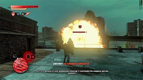 Najlepszą metodą na zniszczenie śmigłowca Koeniga jest umiejętne korzystanie z tarczy Hellera aktywowanych przyciskiem RB - 12 - Natural Selection | Główny wątek fabularny Prototype 2 - Prototype 2 - poradnik do gry