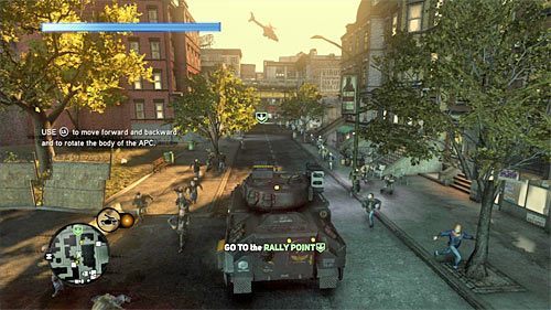 Cel Twojej podróży to lokacja [747, 1412], przy czym warto poświęcić trochę czasu na zapoznanie się z zasadami sterowania pojazdem opancerzonym - 14 - Enemies and Allies | Główny wątek fabularny Prototype 2 - Prototype 2 - poradnik do gry