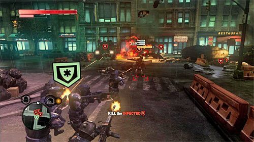 Przystąp do atakowania zainfekowanych, wykorzystując do tego celu posiadany karabin szturmowy - 15 - A Stranger Among Us | Główny wątek fabularny Prototype 2 - Prototype 2 - poradnik do gry