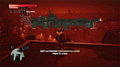 Jak zapewne pamiętasz z poprzedniej misji, polowanie najlepiej jest rozpocząć od przedostania się na dach jednego z najwyżej położonych budynków w okolicy - 16 - The White Light | Główny wątek fabularny Prototype 2 - Prototype 2 - poradnik do gry