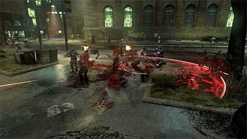 Zauważ, że możesz od razu przetestować silny atak z użyciem ostrzy o nazwie Tornado, który aktywowany jest poprzez przytrzymanie przycisku X - 16 - The White Light | Główny wątek fabularny Prototype 2 - Prototype 2 - poradnik do gry