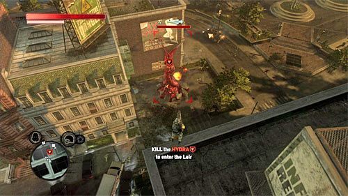 W trakcie pojedynku z hydrą polecam działać (przynajmniej początkowo) w przebraniu naukowca lub żołnierza, dzięki czemu nie będziesz musiał równolegle martwić się oddziałami Blackwatch - 17 - A Nest of Vipers | Główny wątek fabularny Prototype 2 - Prototype 2 - poradnik do gry