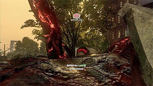 Nie czekaj aż tutejsze walki ustaną, tylko od razu udaj się do wejścia do legowiska znajdującego się w lokacji [874, 1163] - 17 - A Nest of Vipers | Główny wątek fabularny Prototype 2 - Prototype 2 - poradnik do gry