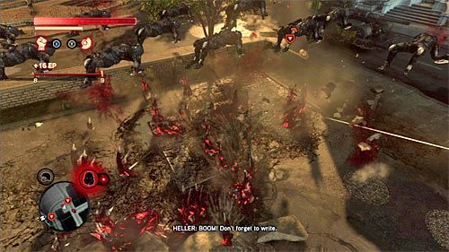 Po wyjściu z legowiska czeka Cię test jeszcze jednego ataku związanego z pięściami-młotami, który może być odpalany tylko gdy Heller znajduje się w powietrzu - 17 - A Nest of Vipers | Główny wątek fabularny Prototype 2 - Prototype 2 - poradnik do gry