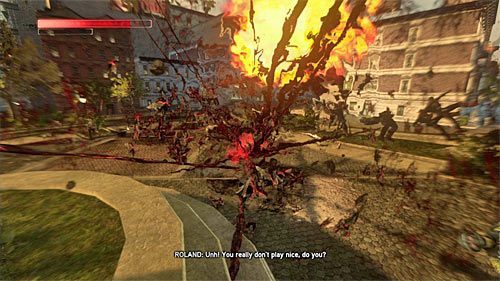 Jako że po okolicy biega mnóstwo cywilów warto stosować zbliżoną taktykę do walki z juggernautem i dążyć do częstego ładowania paska masy z zamiarem korzystania z ataku Dewastator (powyższy screen) - 17 - A Nest of Vipers | Główny wątek fabularny Prototype 2 - Prototype 2 - poradnik do gry