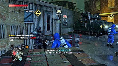 Po dotarciu do pierwszej grupy naukowców przyjmij wizerunek gwarantujący możliwość zbliżenia się do nich - 4 - Operation - Manticore | Misje Blacknet w Prototype 2 - Prototype 2 - poradnik do gry