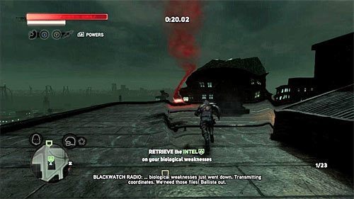 Musisz teraz wziąć udział w swego rodzaju wyścigu, albowiem Twoje zadanie polega na docieraniu do kolejnych pojemników, mieszcząc się przy tym w wyznaczonym limicie czasu (na ekranie widoczny jest licznik) - 6 - Operation - Jack-Of-All-Trades | Misje Blacknet w Prototype 2 - Prototype 2 - poradnik do gry