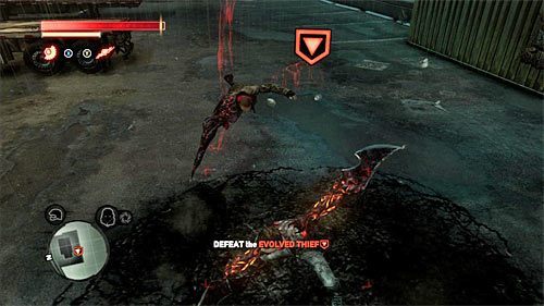 Pojedynek ze złodziejem jest bardzo zbliżony do walki z doktorem Koenigiem rozegranej jeszcze w żółtej strefie - 6 - Operation - Jack-Of-All-Trades | Misje Blacknet w Prototype 2 - Prototype 2 - poradnik do gry