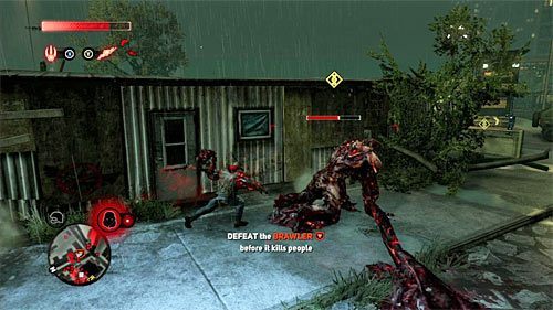 Po rozpoczęciu walki z brawlerem pamiętaj o sztuczce znanej z jednej z początkowych misji gry - 2 - Operation - Black Tulip | Misje Blacknet w Prototype 2 - Prototype 2 - poradnik do gry