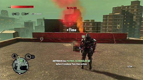 Musisz teraz wziąć udział w swego rodzaju wyścigu, albowiem Twoje zadanie polega na docieraniu do kolejnych pojemników, mieszcząc się przy tym w wyznaczonym limicie czasu (na ekranie widoczny jest licznik) - 3 - Operation - Clean Sweep | Misje Blacknet w Prototype 2 - Prototype 2 - poradnik do gry