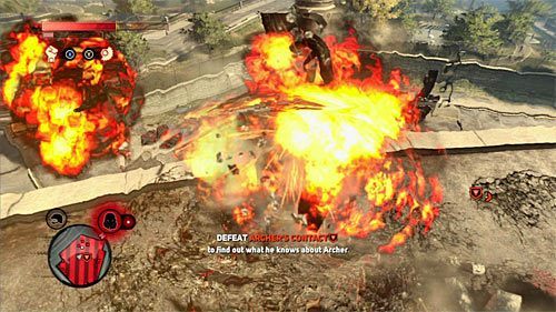 Jeszcze inna ciekawa możliwość to odpalanie ataku Dewastator, szczególnie że dzięki biegającym po okolicy żołnierzom można łatwo regenerować pasek masy - 19 - A Maze of Blood | Główny wątek fabularny Prototype 2 - Prototype 2 - poradnik do gry