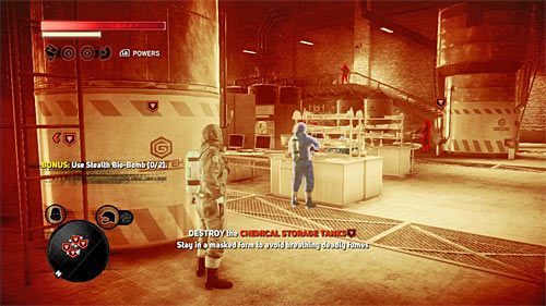 Do zniszczenia są cztery zbiorniki, ale zanim się nimi zajmiesz proponuję zainteresować się nowym bonusowym celem misji - 20 - Alpha Wolf | Główny wątek fabularny Prototype 2 - Prototype 2 - poradnik do gry