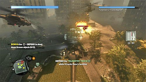 Ciężarówka zaparkowana została w lokacji [681, 141] i do jej ochraniania należy oczywiście wykorzystywać bronie pokładowe śmigłowca - 23 - Predator and Prey | Główny wątek fabularny Prototype 2 - Prototype 2 - poradnik do gry