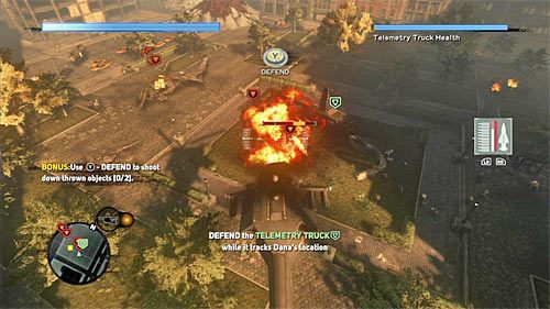 Zauważ, że gra zaoferowała Ci możliwość zaliczenia bonusowego wyzwania i zdecydowanie nie radzę go ignorować, albowiem będzie się ono również wiązało z ochranianiem śmigłowca przed zniszczeniami - 23 - Predator and Prey | Główny wątek fabularny Prototype 2 - Prototype 2 - poradnik do gry