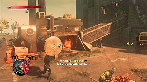 Piec znajduje się w lokacji [394, 309] i polecam wykonać do niego długi skok, dzięki czemu zmniejszysz szanse ataku ze strony brawlerów - 24 - Burned from Memory | Główny wątek fabularny Prototype 2 - Prototype 2 - poradnik do gry