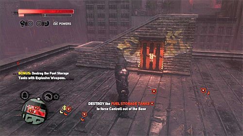 Zbiorniki znajdują się w lokacjach [750, 595] oraz [730, 610] i zwróć uwagę na to, że warunkiem zaliczenia nowo odblokowanego bonusowego celu misji jest ich wysadzenie z użyciem broni strzelającej wybuchającymi pociskami - 25 - Last Resort | Główny wątek fabularny Prototype 2 - Prototype 2 - poradnik do gry