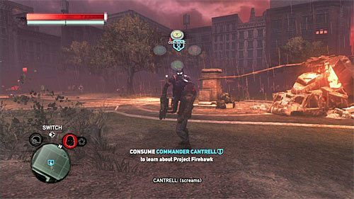 Po tym jak przyciągniesz do siebie komandora pozostanie Ci już tylko podjąć decyzję o jego wchłonięciu (przycisk Y) - 25 - Last Resort | Główny wątek fabularny Prototype 2 - Prototype 2 - poradnik do gry