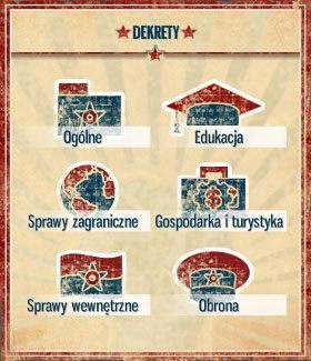 Ogólne - tutaj są dekrety, które nie wymagają ministra i wpływają zwykle na całę wyspę - Menu dekretów | Dekrety - Tropico 4 - Tropico 4 - poradnik do gry