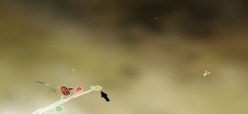 Przejdźmy dwukrotnie w prawo (korzystając z górnego odgałęzienia) aż dojdziemy do zilustrowanego powyżej miejsca - Etap pierwszy - piórka | Opis przejścia - Botanicula - Botanicula - poradnik do gry