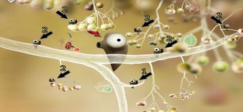 Znajdziemy tu kolejny klucz, co wymagać będzie od nas nieco zręczności - Etap drugi - klucze | Opis przejścia - Botanicula - Botanicula - poradnik do gry