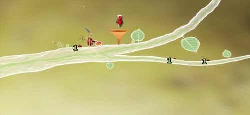 Odpowiednio najeżdżając kursorem na wisienki (1), zaczną one podskakiwać - Etap drugi - klucze | Opis przejścia - Botanicula - Botanicula - poradnik do gry