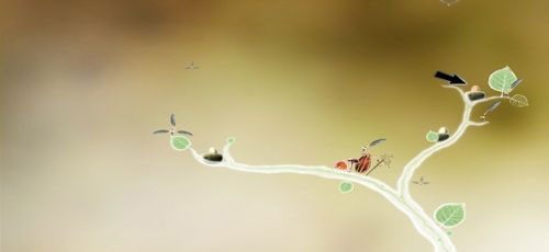 W tej lokacji jedyne, co musimy zrobić, to kliknąć jedyne kolorowe jajko, a następnie wrócić sie do poprzedniej lokacji gdzie uda się wykluty świetlik (czerwona strzałka) - Etap drugi - klucze | Opis przejścia - Botanicula - Botanicula - poradnik do gry