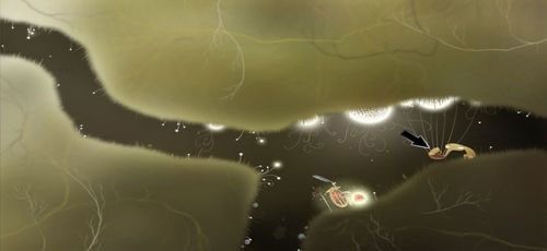 Gdy klikniemy na dziecko i odczekamy, aż skończy się animacja, przesuńmy kursorem po wszystkich wiciach zwisających z sufitu - otrzymamy [KARTA nr 90] - Etap szósty - symbole żywiołów (1) | Opis przejścia - Botanicula - Botanicula - poradnik do gry