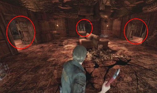 Dojdziesz do pomieszczenia z trzema przejściami - Misja główna - inny wymiar | Devils Pitstop Silent Hill Downpour - Silent Hill: Downpour - poradnik do gry