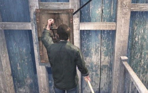 Ponownie wejdź po schodach do góry i wejdź do środka budynku - Misja główna - automat Jail Break | Devils Pitstop | Silent Hill Downpour - Silent Hill: Downpour - poradnik do gry