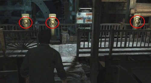 Za drzwiami wejdź po schodach do góry, gdzie zobaczysz trzy zawory - Misja główna - zawory wodne | Devils Pit | Silent Hill Downpour - Silent Hill: Downpour - poradnik do gry