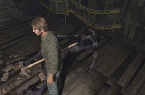 Za drzwiami z sufitu zeskoczy nowy rodzaj przeciwnika - Misja główna - niższy poziom Devils Pit | Devils Pit | Silent Hill Downpour - Silent Hill: Downpour - poradnik do gry