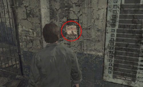 Po przerywniku przejdź przez drzwi, na których była notka, a zaraz za nimi znajdziesz mapę - Misja główna - parking | Budenk Centennial | Silent Hill Downpour - Silent Hill: Downpour - poradnik do gry