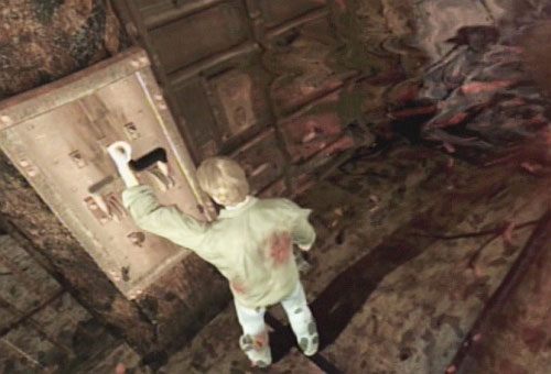 Uciekaj, aż dobiegniesz do przełącznika na prawej ścianie, którego użyj - Misja główna - inny wymiar | Budenk Centennial | Silent Hill Downpour - Silent Hill: Downpour - poradnik do gry