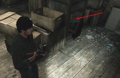 W środku, w lewym górnym rogu, przesuń skrzynię, za którą znajdziesz obraz (The Art Collector 5/6) - Misje poboczne (2) | Silent Hill cz.3 | Silent Hill Downpour - Silent Hill: Downpour - poradnik do gry