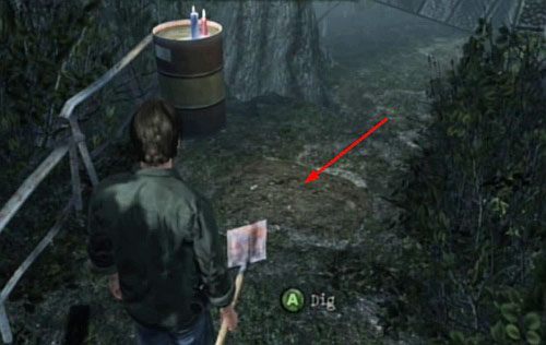 Schodząc dalej schodami niżej, dojdź do końca ścieżki i skręć w lewo - Misje poboczne (2) | Silent Hill cz.3 | Silent Hill Downpour - Silent Hill: Downpour - poradnik do gry